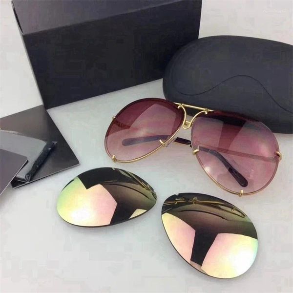 Солнцезащитные очки мода 50 -летие P8478 Женские женские женские женские зеркальные линзы UV400 стаканы женщины