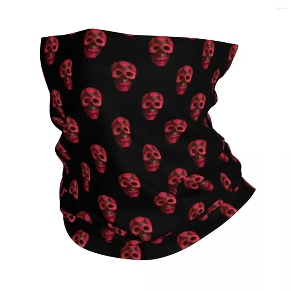Lenços lenços frios caveira bandana capa de pescoço imprimido vermelho balaclavas máscara face lenço lenço de cabeça quente pesca para homens mulheres adultos inverno
