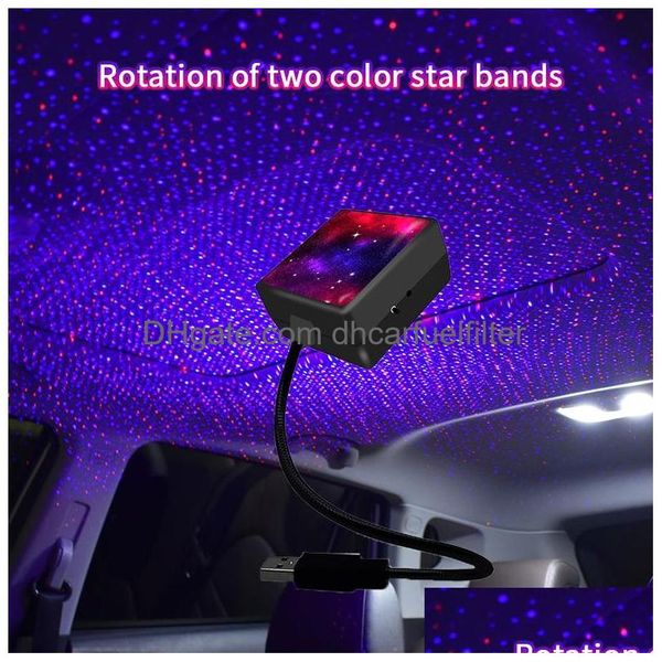 Dekorative Lichter USB Star Light Aktiviert 4 Farben und 3 Beleuchtungseffekte Romantische USB-Nacht-Dekorationen für Home Car Room Party CE DHF3U