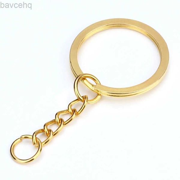 Клайки Lanyards 20pcs Gold Color Key Key Key Кольцо бронза Rhodium 28 мм длиной круглой разделители для ключей для ключей для рук для ювелирных изделий для создания оптом D240417