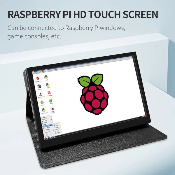 Überwachung 7 Zoll HD 1024x600 Raspberry PI -Anzeige mit Case Cortical Shell für 4 3B 3B Touchscreen 7 Zoll Mini -Kompatible 240327