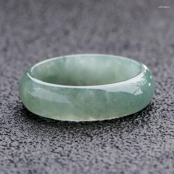 Rings de cluster natural uma carga para homens e mulheres Shank Myanmar Jade Hidratante Bracelete Anel Verde