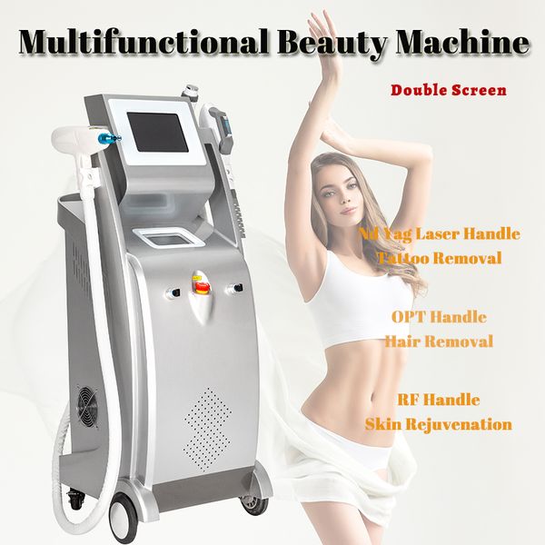 Máquina de beleza multifuncional a laser vertical e remoção de tatuagem colorida de telha de tatuagem colorida RF REMOÇÃO DE CELULITE ABDOMINAL PERDIDA