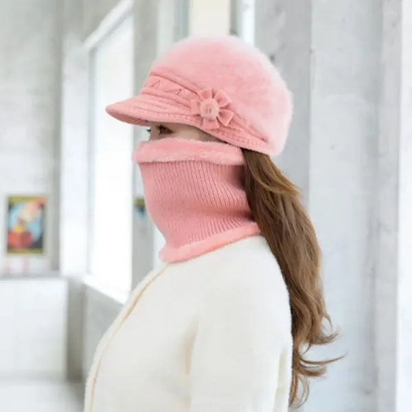 Capsini a sfera 1 set durevole da donna con cappello da cappello griglie ad alta elasticità di colore solido inverno autunno inverno a tre pezzi