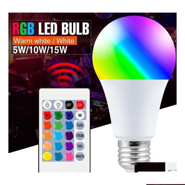 Bulbi a LED BBS E27 Controllo intelligente RGB Light Dimmable 5W 10W 15W RGBW Lampada Colorf Modifica BB DECIVIZIONE BIANCA COLDA CAPILA DELLA CORSA DELLA CORSA DELLA CORSO DHSB5