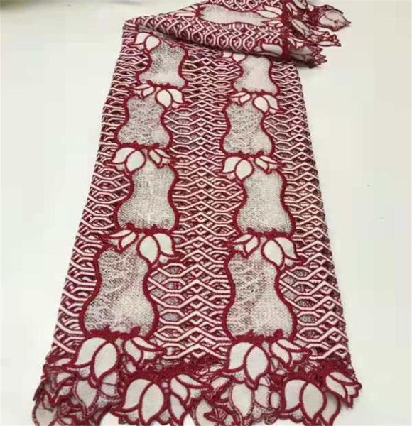 Tecido de renda africana de alta qualidade Cordão solúvel de água colorido para festa de casamento Costura 5 Yards2691110