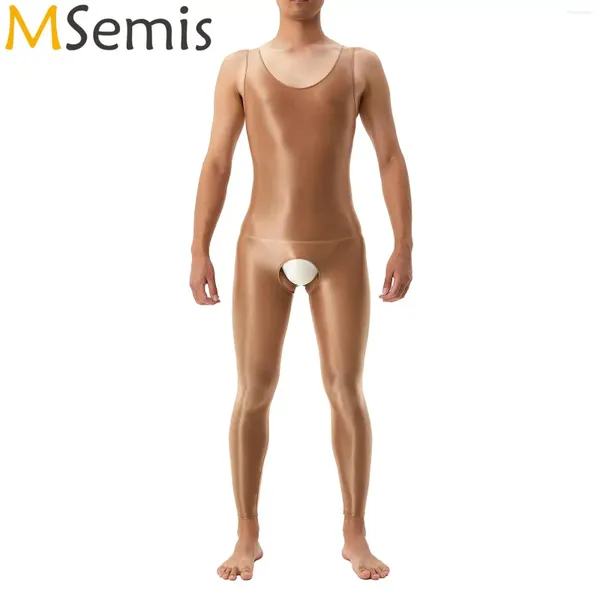 Lingerie masculina para homens femininos de uma peça de jumbo -de -brotch sem grochs sem mangas com mangas grochs mangas com mangas de luxo de longa duração para a piscina bovina de festa