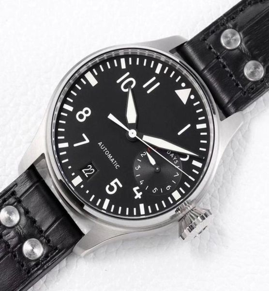 U1 Topgrade AAA Luxury Designer Watch Neue Männer Automatisch Mechanik Big Classic Pilot Uhren 46mm Le Prince Black echtes Leder2238956