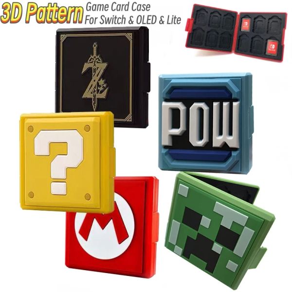 Lautsprecher 3D -Muster 12 in 1 Spielkartenkoffer für Switch OLED Storage Box Game Patrone Hülle für NS Switch Lite Accessoires Guter Schutz