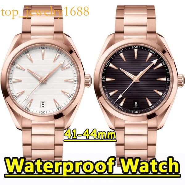 Мужские часы -дизайнер наблюдает за высококачественным море 150/300 Движение розового золота Автоматические механические часы 904L из нержавеющей стали водонепроницаемой с модной коробкой