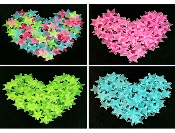 3 cm da 100 pcsset stelle luminose adesivi da parete per bambini decorazioni per soffitto per bambini decorazioni fluorescenti a parete fai -da -te la2952311119