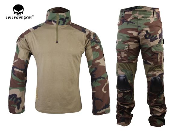 Calças Emersongear Gen2 Tactical Tactical Combat Shirt calça com joelheiras caçando airsoft paitball uniforme AOR2 Sr. Wl Hld em