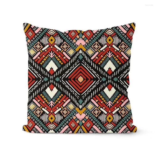 Подушка геометрические ретро льняные наволочки наволочки для домашних комнат декор Бохо с ярко -цветным диваном 45 см.