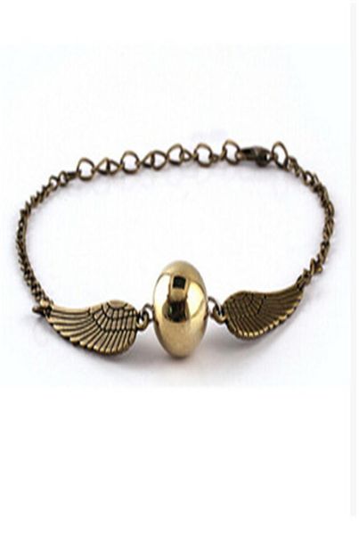 Bracelet de pulseira de bolso de pocket snitch de quidditch asas de pulseira de a asas do tom retro vintage para homens e mulheres 9038990
