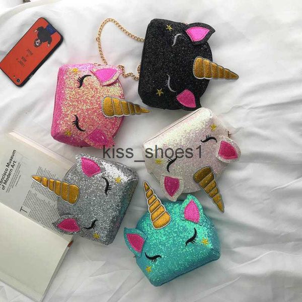 5 estilos Bolsas de ombro de corrente Bling lantejas de desenho animado Crossbody Purse Kids Messenger Coin Party Favor Gift