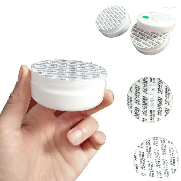 Lagerflaschen 300pcs Press Versiegelungskappe Kosmetik -Jar -Flaschen -Topfschaum -Sicherheit Manipulationsfutterdichtung Dichtungen 20mm/24 mm/28 mm/38 mm schwarze Schriftart