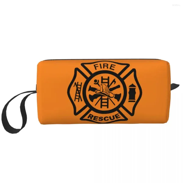 Bolsas de armazenamento Travel Fire Rescue Bombeiro Bag de Bolsa de Varifilha de Moda Fireman Organizador de Maquiagem Cosmética para Mulheres Beauty Dopp Kit Case