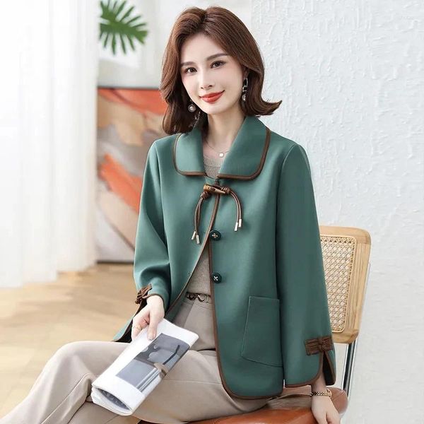 Giacche da donna Fashion in stile cinese Spring Autumn Coat 2024 Giacca di mezza età