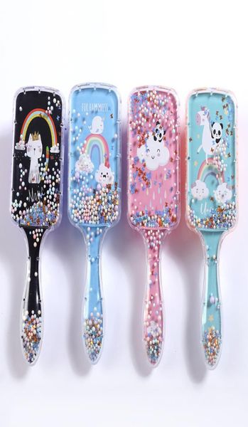 Cartoon Regenbogen Tier antistatische Haarbürsten Pinsel Massage Kamm Dusche Nasse Entwirrung Haarbürste Salon Friseur Styling Tool Christma5569487