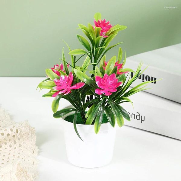 Flores decorativas Plantas artificiais em vasos de decoração caseira simulada Mini -BONSAI TRESA DE BONSAI