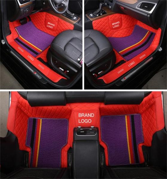 Acessórios para interiores de carros de ajuste personalizado Mat de piso de couro impermeável eco e ecológico carpete específico para automóveis dupla camadas SE7347321