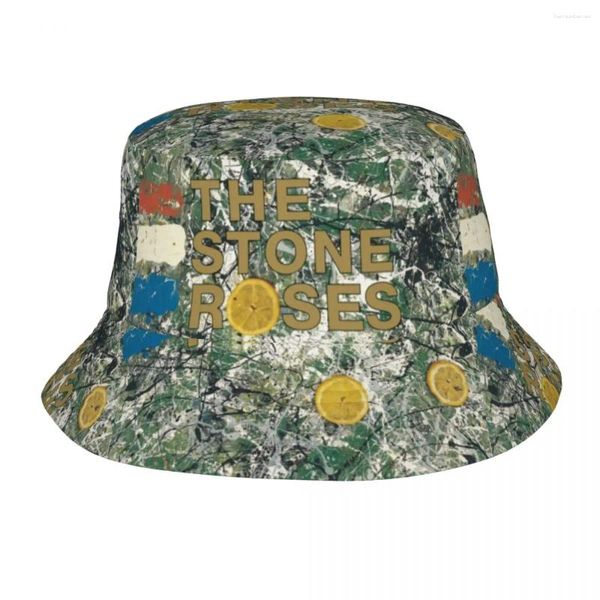 Beralar Unisex The Stone Roses Buck Hat Bye Kötü Taşınabilir Balıkçı Şapkaları Yaz Moda Balıkçılık Kapakları Hawaii Grafik Güneş