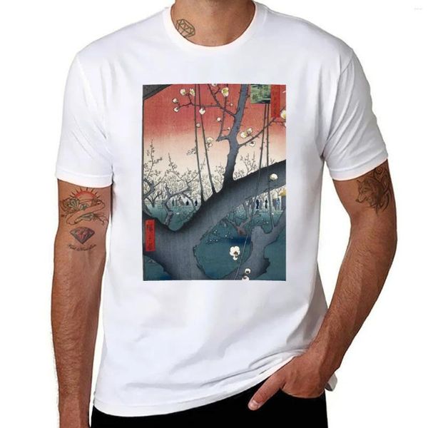 Polos da uomo utagawa Hiroshige Il giardino di prugne al santuario di kameido maglietta kawaii vestiti anime