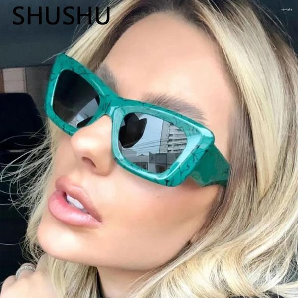 Солнцезащитные очки Fahion Vintage Square Men Men Women Retro Brand Designer Green Sun Glasses Unisex ins Shades Eyewear UV400