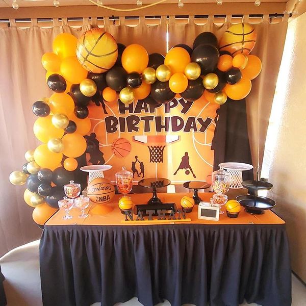 Decoração de festa Basquete de basquete Balão Garland Arch Kit Supplies for Sports Aniversário