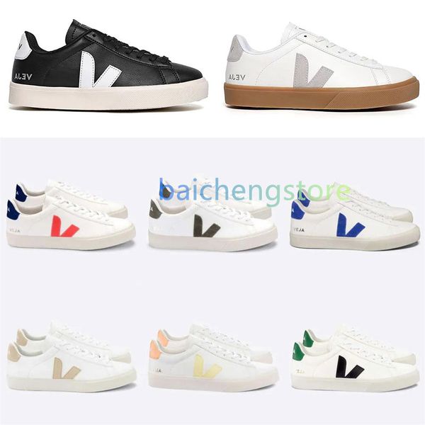 2024 Classico Brasile francese Brasile Verde a basso contenuto di carbonio V Piattate di cotone organico Sneakers Women Casual Classic White Designer Mens rumamenti da uomo 36-45 k5