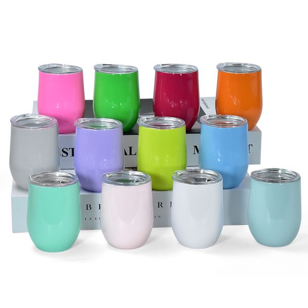 Cambucini di vino di vernice spray 3 once Mini Ogg Coppe 12 Colori Tumbler riutilizzabili in acciaio inossidabile Taguli a doppia parete 48pc/CTN