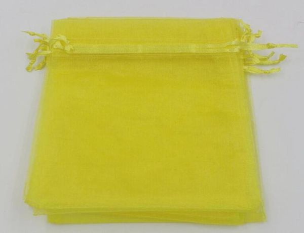 Lemon Yellow 7x9cm 9x11cm 13x18 cm borse da regalo per gioielli organza