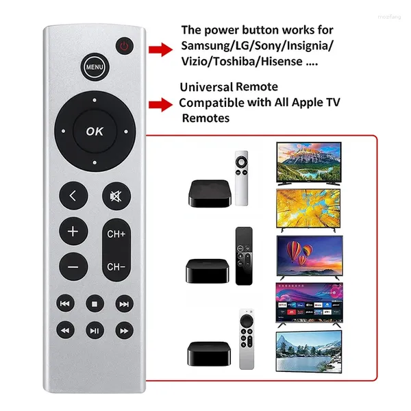 Controladores remotos Substituição universal ajuste para controle de TV da Apple 4K/ HD A2169 A1842 A1625 A1427 sem voz