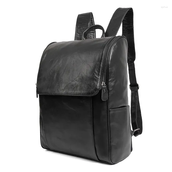 Sırt çantası nesitu vintage kahve siyah gri gerçek cilt gerçek deri 14 '' dizüstü bilgisayar kadınlar sırt çantaları inek derisi erkek erkek seyahat çantaları m7344