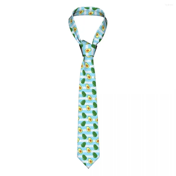 Papillons a fette di avocado su cravatte blu a strisce unisex poliestere da 8 cm per uomo accessori per camicia classica Cravat Party Cravat