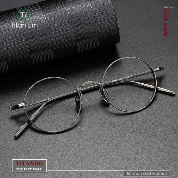 Солнцезащитные очки рамки японского стиля Matsuda тот же дизайн M3087 Винтажный круглый рамный рисунок Pure Titanium для мужчин и женщин оптический