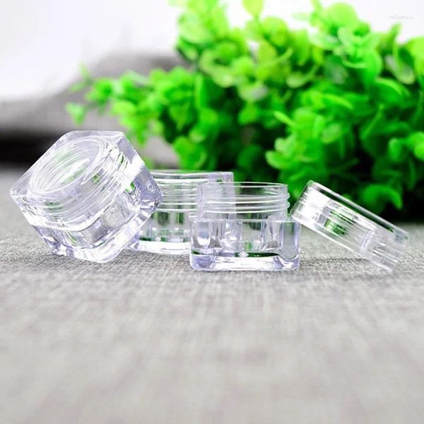 Speicherflaschen 50pcs 5G Kosmetik leer Jar Pot Lidschatten Make -up Gesichtscremes Behälter Flaschen Acryl für Cremes Hautpflegeprodukte Werkzeug