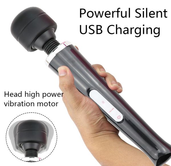 10 Speed Ultra мощный большой вибратор палочка массажер для тела Av Stick Gspot Стимулятор секс -продукт секс -игрушка для женщин USB -зарядка7633365
