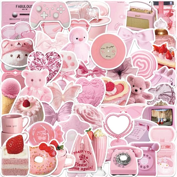 10/30/50pcs Kawaii Rosa adesivo estético Patics papelary papelaria Diário Infantil Diário de Laptop Supplies para crianças