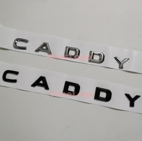 Для VW Golf Caddy Car Car Middle Trunk Sticker Logoplate для глянцевого черного хромергулярного буква