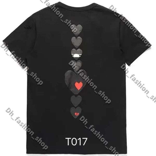 Jogar camiseta comi desar Garcons Masculino e feminino Caso de manga longa Designer de camisa bordada Red Heart Love Black and White Stripes Loos 8736