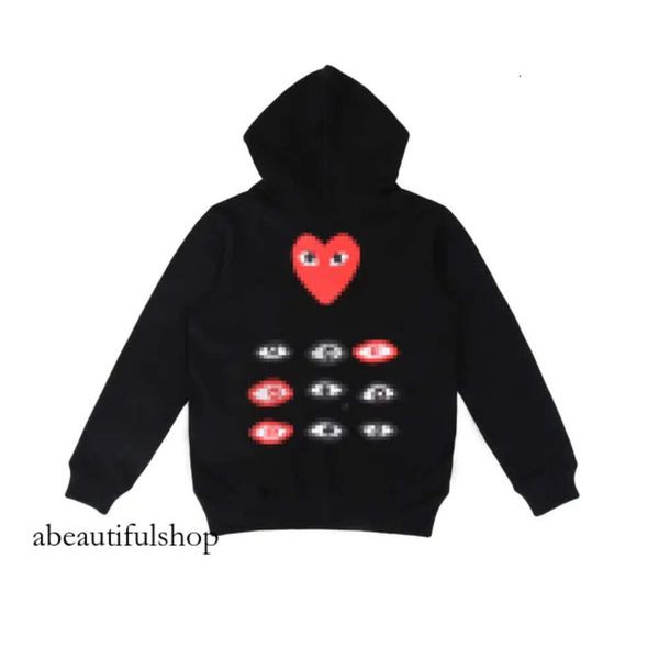 Herren Hoodies Sweatshirts Designer Herrenspiel Hoodie Sweatshirt CDGS Hoodie Red Heart Reißverschluss Hoodie Marke Marine Blue Size XL 762