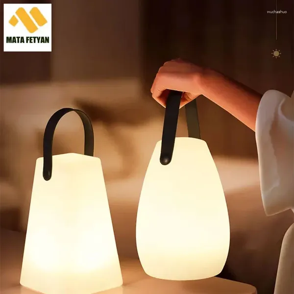 Masa lambaları Ev atmosferi başucu ışık LED uzaktan kumanda şarj gecesi taşınabilir uyku dairesel açık kamp