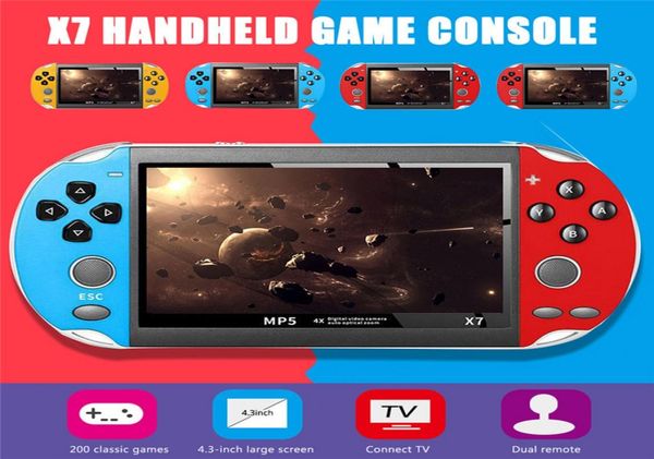 X7 Video wiederaufladbarer Dual -Rocker -Kunststoff 43 Zoll USB Game Console TV Ausgang Multifunktional Geschenke 8 GB Handheld Game Player gegen X71645244