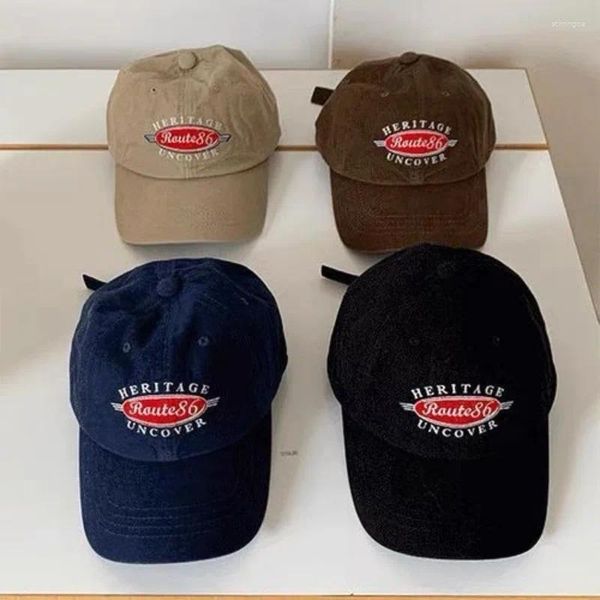 Top Caps Amerikan Retro Beyzbol Kapağı Kadın İlkbahar ve Yaz Sokağı Mektubu Nakış Yıkanmış Pamuk Ayarlanabilir Erkekler Spor Şapkası