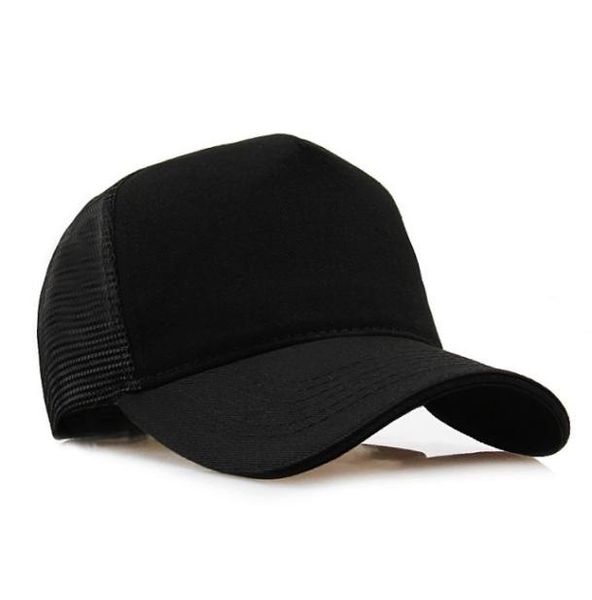 Gorras Camionero Trucker Cap Cappello Trucker di alta qualità Cappello Blank 5 pannello Maglie Black Cotton Trucker Cappelli ricamato4579205