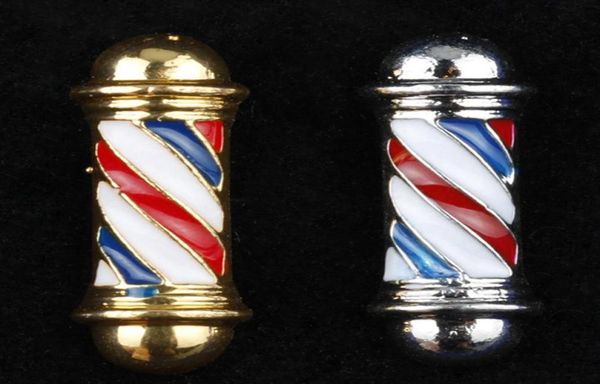 Pins Brooches Fashion Barber Shop Pole 3D Brooch Badge Hip Hop Hairdresser Gothic Pins7935171