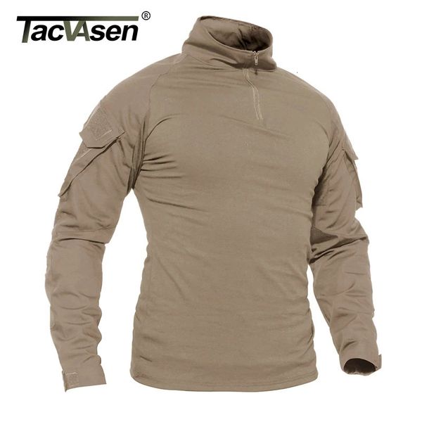 Tacvasen Erkekler Yaz Kamuflaj T-Shirts Mens Uzun Kollu T-Shirt CS Oyun Eğitimi Tee Sesli Giyim Safari Yürüyüş Tişört 240409