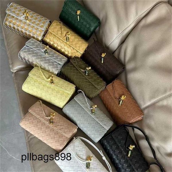 Andiamo Long Clutch Handtasche Bottegvenetas 7a Weave Handswen Women Clutchs Bag Leder Umhängetasche Bagn9J6