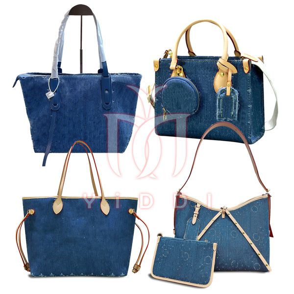 Mulheres Bolsa de jeans casual Bolsa de sacola de bolsas de jeans de jeans da praia Bolsa de praia Tote bolsa Mamã